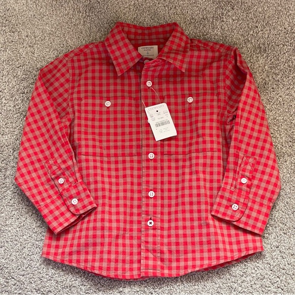 Crewcuts Other - Crewcuts Red Plaid Button Down Shirt for Kids